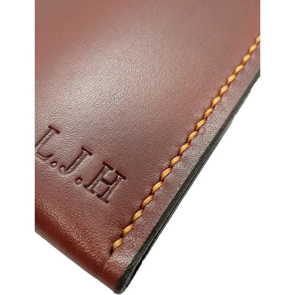 Leather Card Holder Wallet Chestnut Veg Tan Leather HORNSTONE
