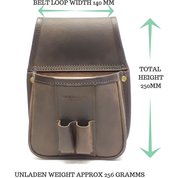 Shotgun Cartridge Pouch Vintage Brown leather holds RGB 40