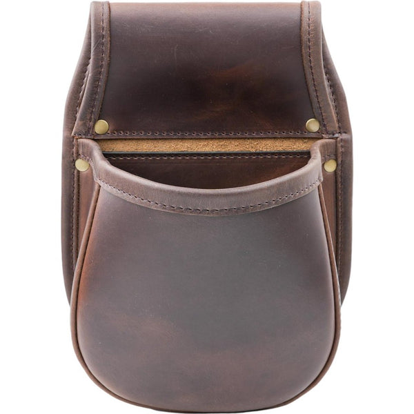 Shotgun Cartridge Pouch Vintage Brown Leather Holds 50 x 12 Gauge Shells.