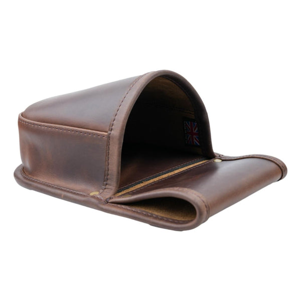 Shotgun Cartridge Pouch Vintage Brown Leather Holds 50 x 12 Gauge Shells.