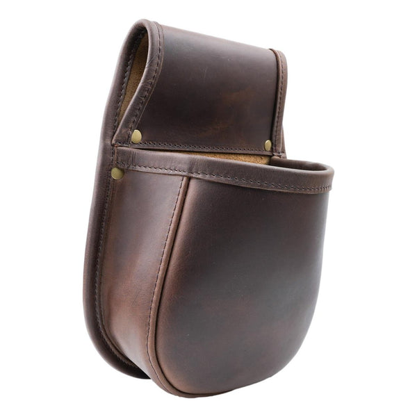 Shotgun Cartridge Pouch Vintage Brown Leather Holds 50 x 12 Gauge Shells.