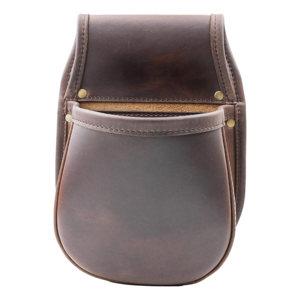 Shotgun Cartridge Pouch Vintage Brown Leather Holds 50 x 12 Gauge Shells.