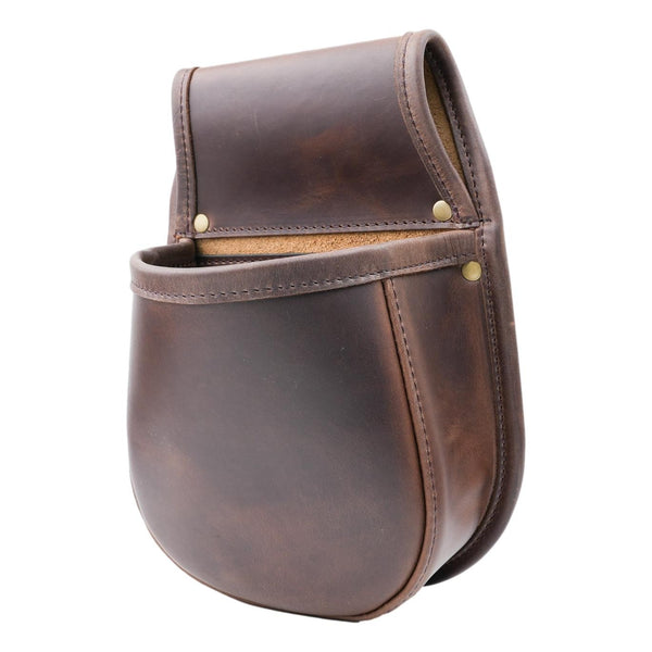 Shotgun Cartridge Pouch Vintage Brown Leather Holds 50 x 12 Gauge Shells.