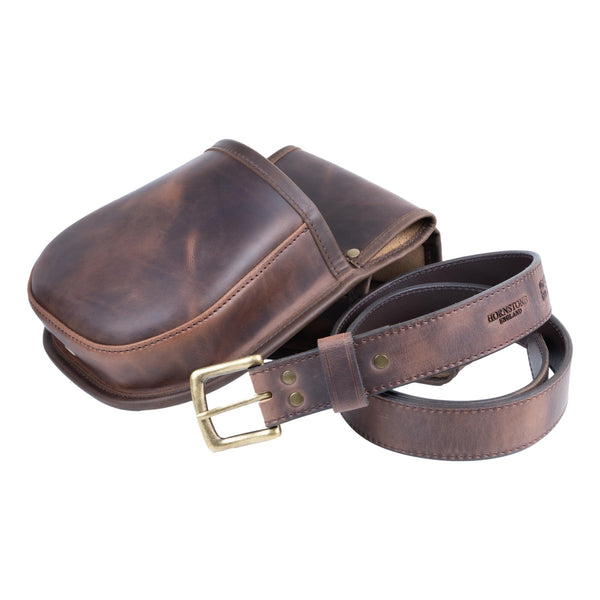 Old Brown Leather Pannier Set