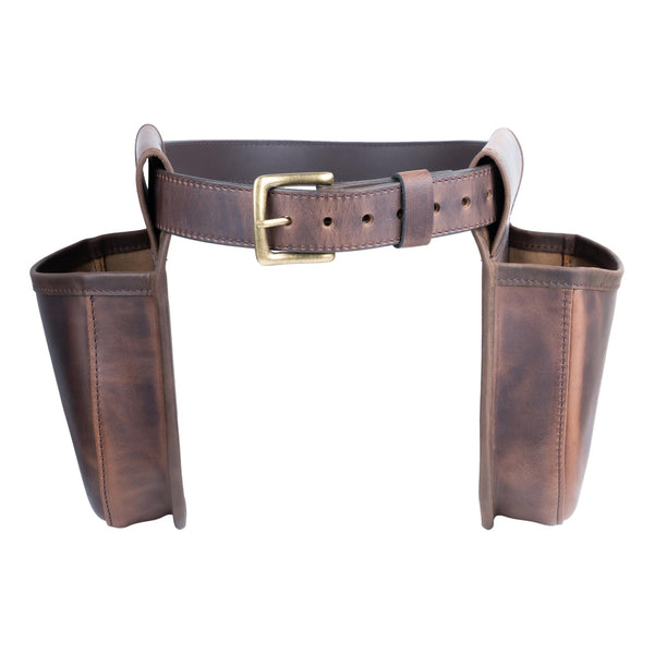 Old Brown Leather Pannier Set
