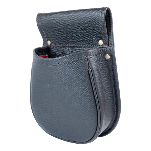 Shotgun Cartridge Pouch/Pannier Dark Brown Yorkshire Leather with English Bridle Leather Belt Size Large