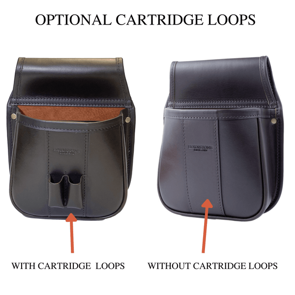 Shotgun Cartridge Pouch Rich Dark Brown Best Veg Tanned Leather Holds 50 RGB 50