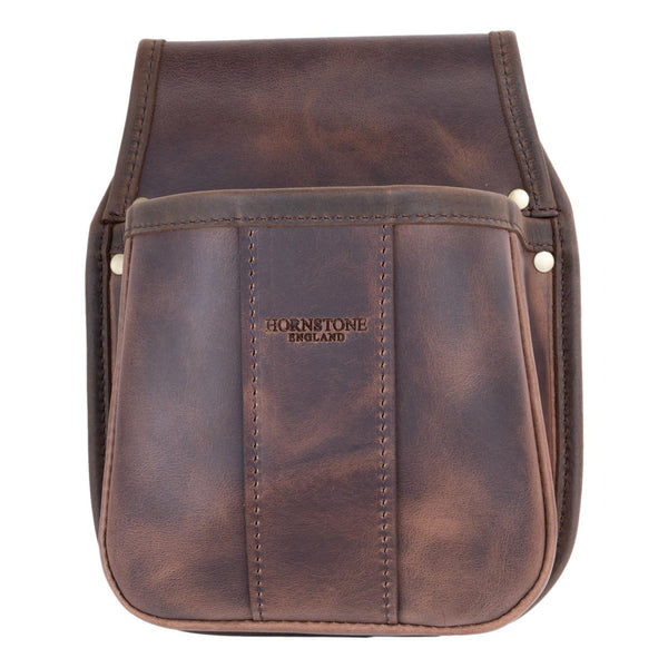 Shotgun Cartridge Pouch Old Brown Leather Holds 50 x 12 Gauge RGB 50