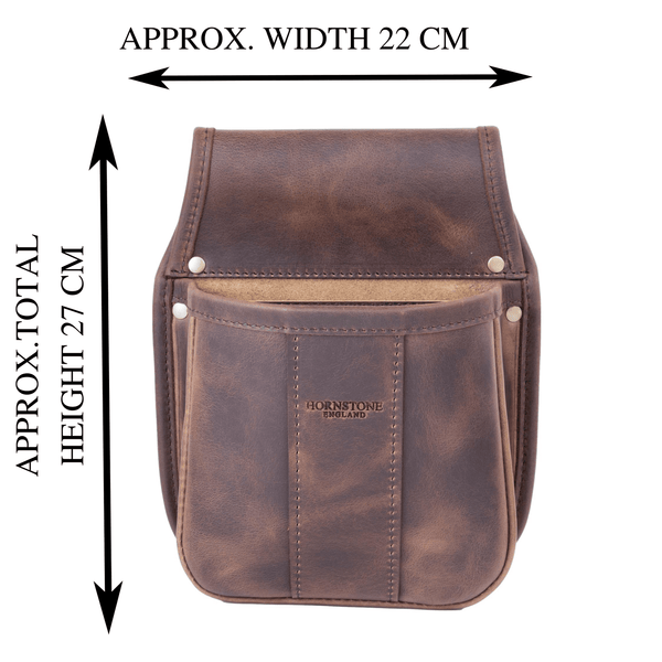 Shotgun Cartridge Pouch Old Brown Leather Holds 50 x 12 Gauge RGB 50