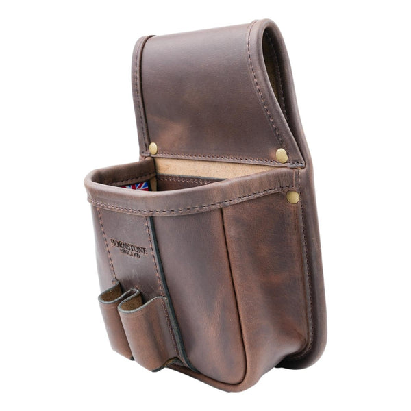 Shotgun Shell Pouch Old Brown Leather Holds 25 or a standard box RGB 25