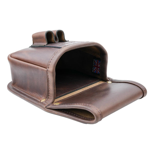 Shotgun Shell Pouch Old Brown Leather Holds 25 or a standard box RGB 25