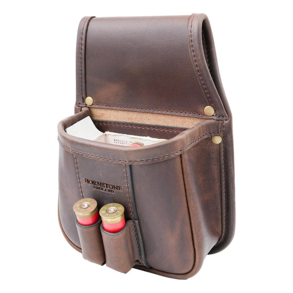 Shotgun Shell Pouch Old Brown Leather Holds 25 or a standard box RGB 25