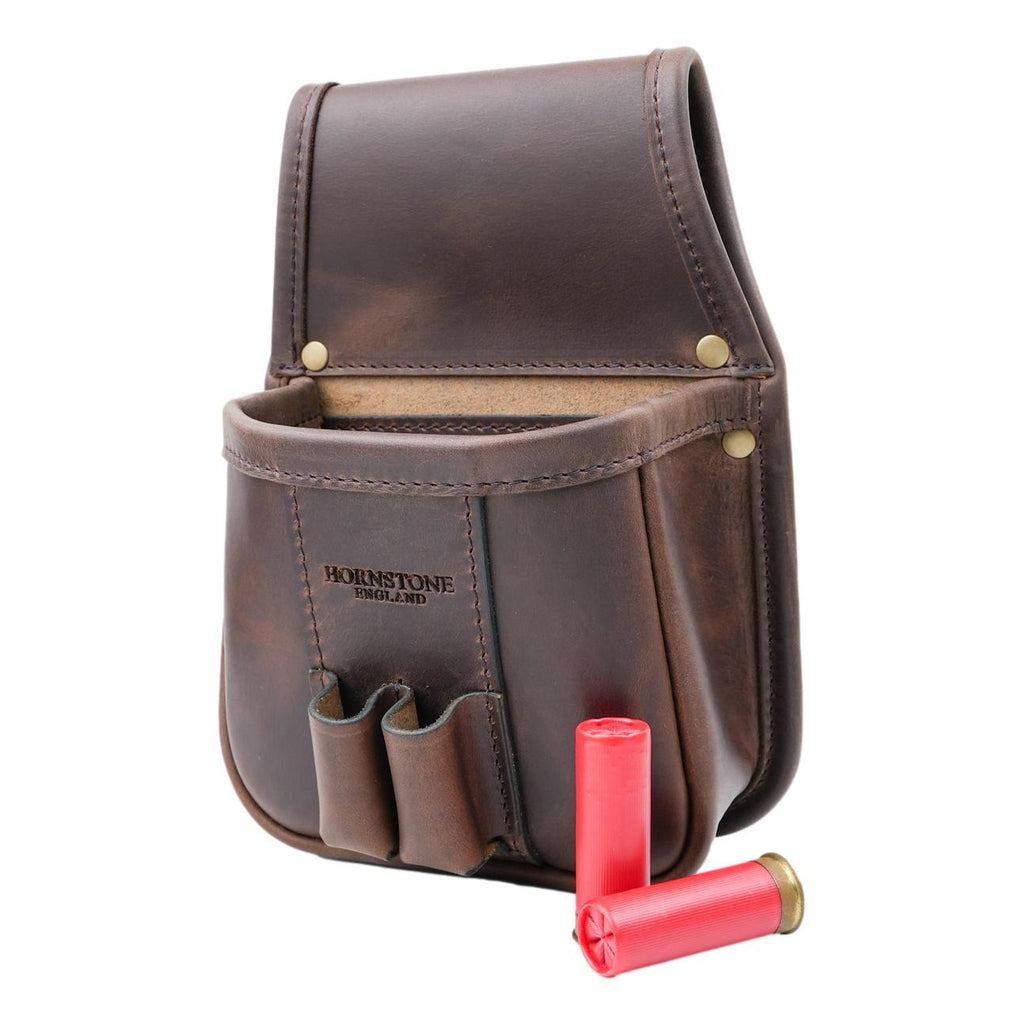 Shotgun Shell Pouch Old Brown Leather Holds 25 or a standard box RGB 25