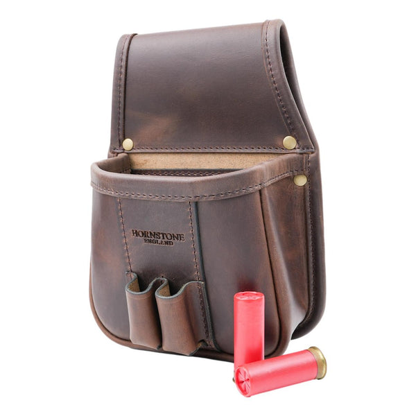 Shotgun Shell Pouch Old Brown Leather Holds 25 or a standard box RGB 25