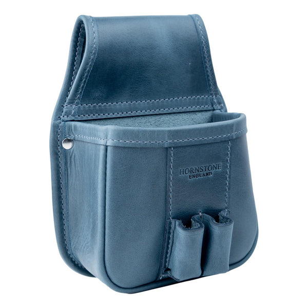 Leather Shotgun Cartridge Pouch Holds 1 x Box or loose shells Admiral Grey/blue