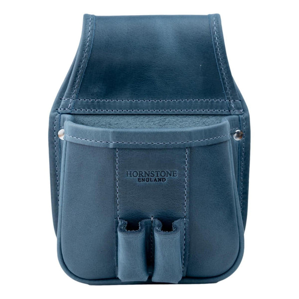 Leather Shotgun Cartridge Pouch Holds 1 x Box or loose shells Admiral Grey/blue