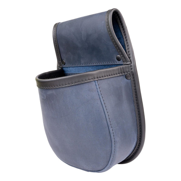 Shotgun Cartridge Pouch Blue And Black Leather Holds 50