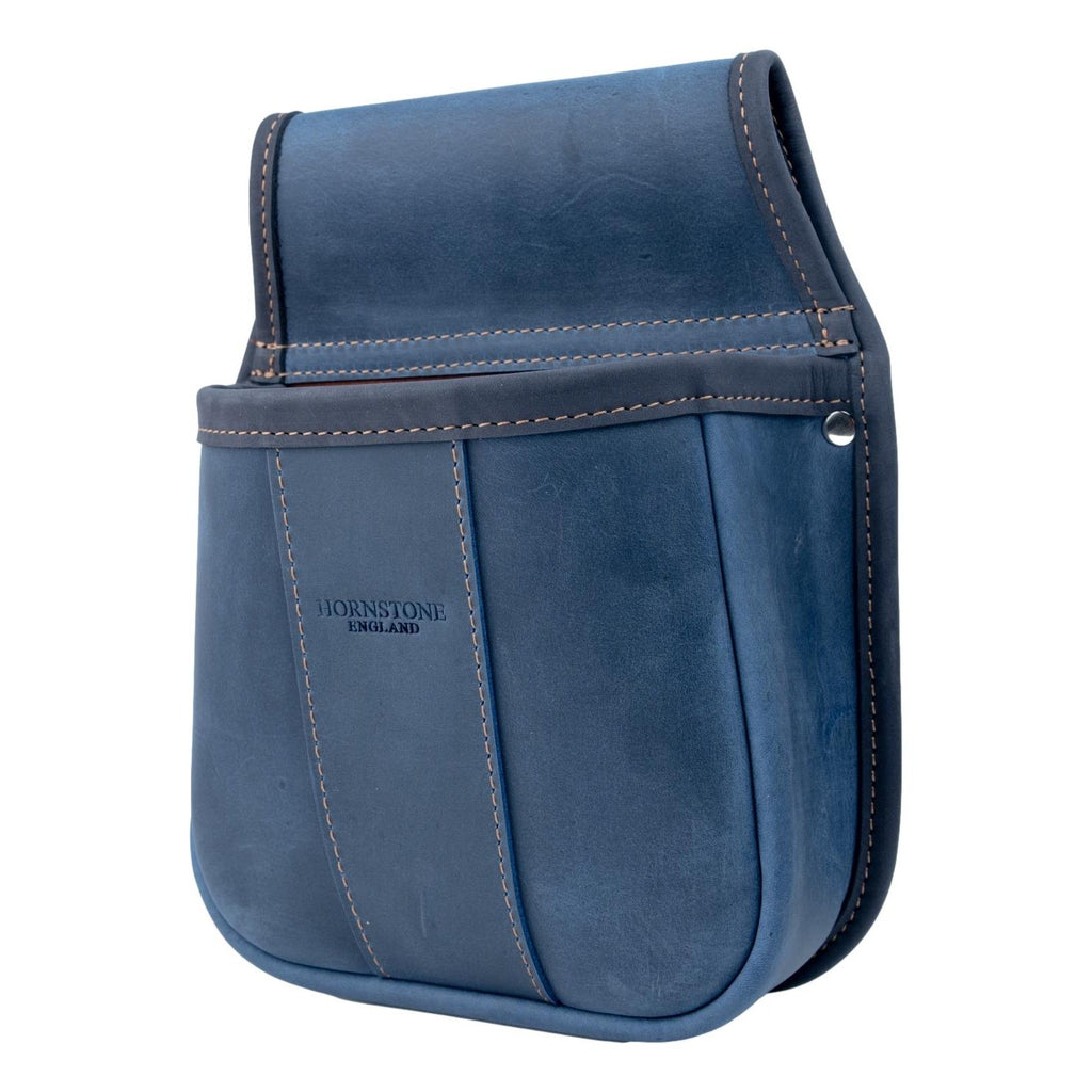 Limited Edition Vibrant Blue Leather Shotgun Cartridge Pouch Holds 50-60 x 12 Gauge Shells