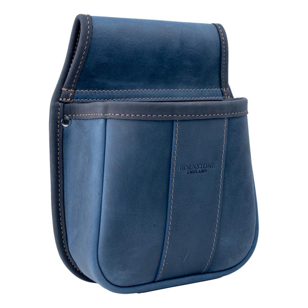 Limited Edition Vibrant Blue Leather Shotgun Cartridge Pouch Holds 50-60 x 12 Gauge Shells