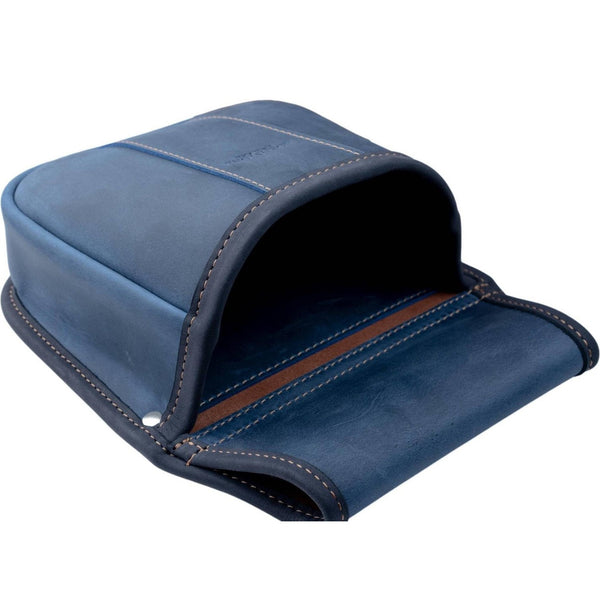 Limited Edition Vibrant Blue Leather Shotgun Cartridge Pouch Holds 50-60 x 12 Gauge Shells