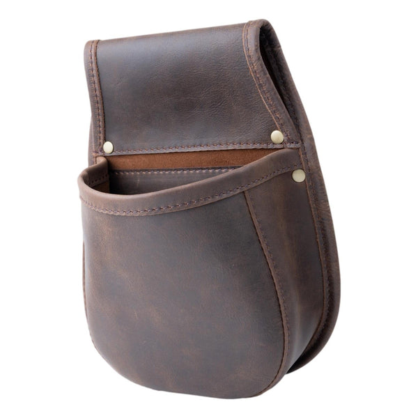 Shotgun Cartridge Pouch Vintage Brown Leather Holds 50 x 12 Gauge Shells.