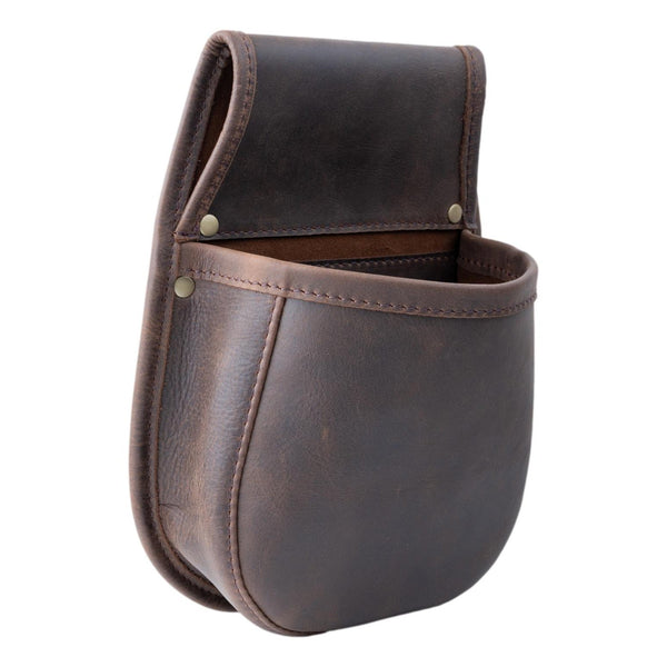 Shotgun Cartridge Pouch Vintage Brown Leather Holds 50 x 12 Gauge Shells.