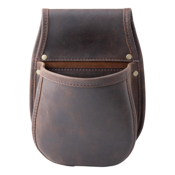 Shotgun Cartridge Pouch Vintage Brown Leather Holds 50 x 12 Gauge Shells.