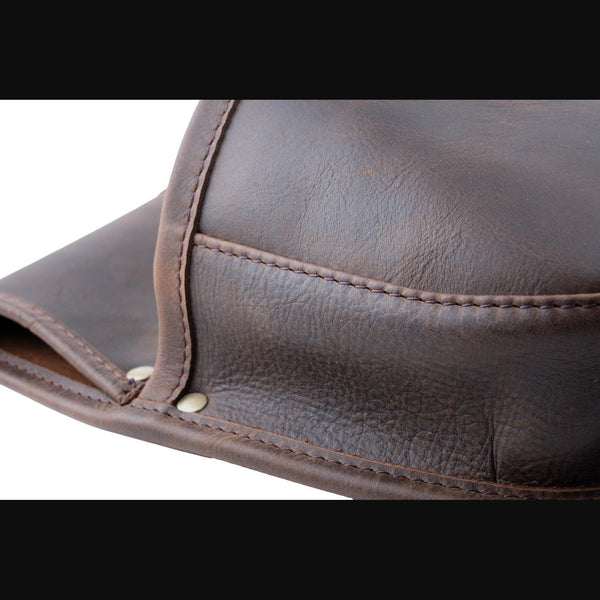 Shotgun Cartridge Pouch Vintage Brown Leather Holds 50 x 12 Gauge Shells.