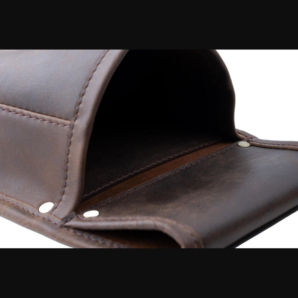 Shotgun Cartridge Pouch Vintage Brown Leather Holds 50 x 12 Gauge Shells.