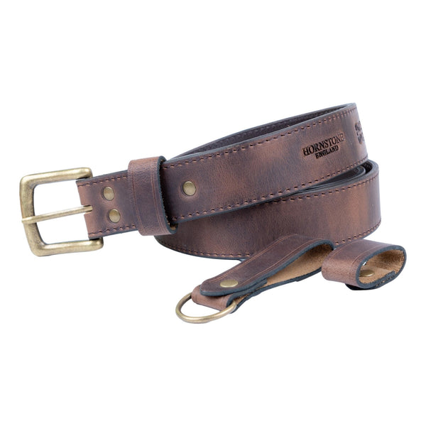 Leather Belt / Vintage Style Brown Leather Belt RGB 9 Hole Belt