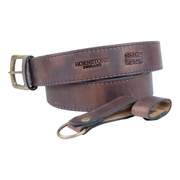 Leather Belt / Vintage Style Brown Leather Belt RGB 9 Hole Belt