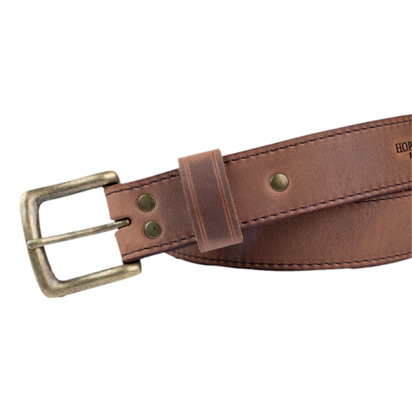 Leather Belt / Spiced Tan Matt Finish Leather Belt 9 Hole.