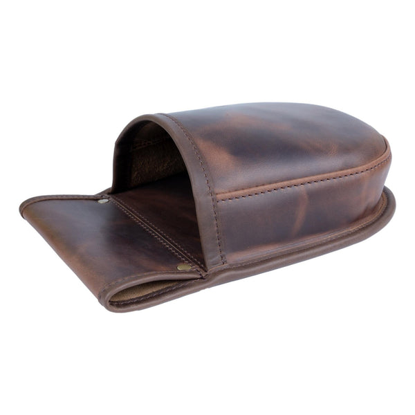 Leather shotgun Cartridge Pannier Pouch Old brown style leather and Matching belt size large ex demo