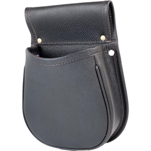 Shotgun Cartridge Pouch/Pannier Dark Brown Yorkshire Leather with English Bridle Leather Belt Size Large