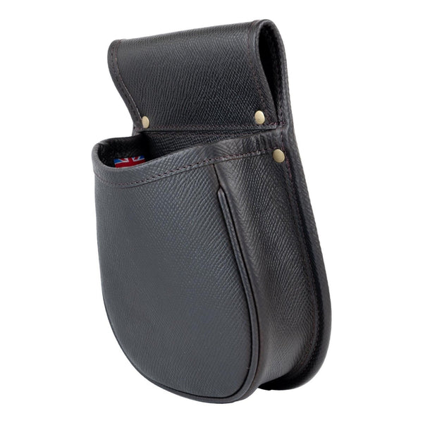Shotgun Cartridge Pouch/Pannier Dark Brown Yorkshire Leather with English Bridle Leather Belt Size Large