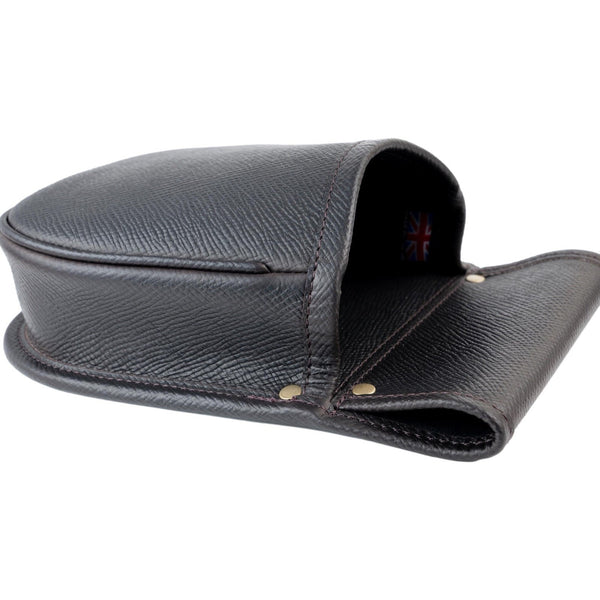 Shotgun Cartridge Pouch/Pannier Dark Brown Yorkshire Leather with English Bridle Leather Belt Size Large