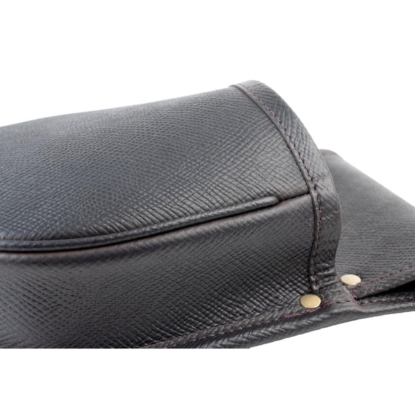 Shotgun Cartridge Pouch/Pannier Dark Brown Yorkshire Leather with English Bridle Leather Belt Size Large