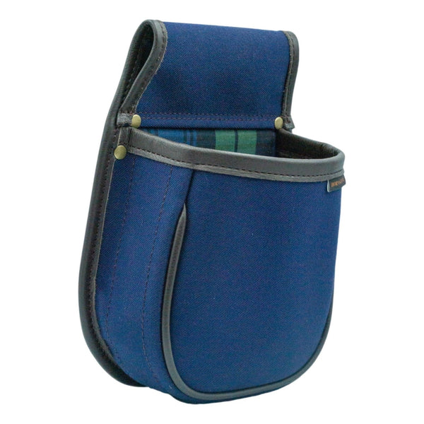 Dark Blue Shotgun Cartridge Pouch With Black Watch Tartan Lining Holds 50-60 x 12 gauge