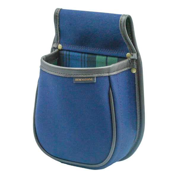 Dark Blue Shotgun Cartridge Pouch With Black Watch Tartan Lining Holds 50-60 x 12 gauge