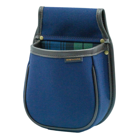 Dark Blue Shotgun Cartridge Pouch With Black Watch Tartan Lining Holds 50-60 x 12 gauge