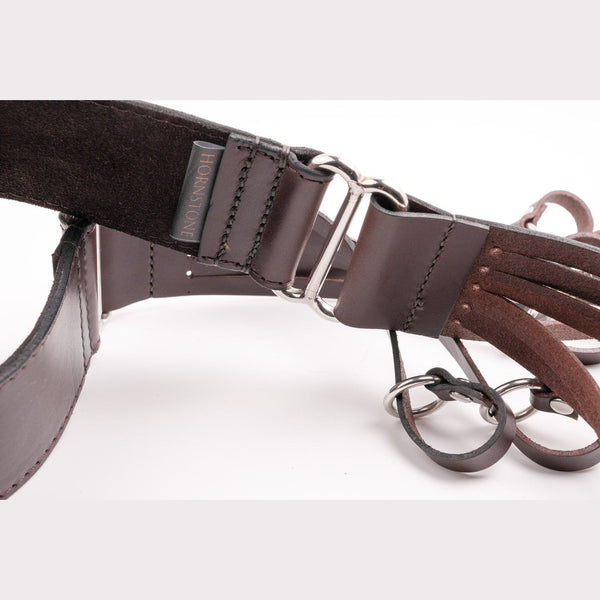 Hornstone Handstitched leather 12 strap double game carrier padded shoulder strap and stainless steel
