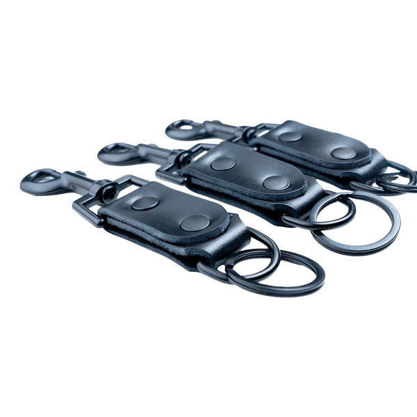 Black Belt Clip Key Holder Utility Clip Black Leather
