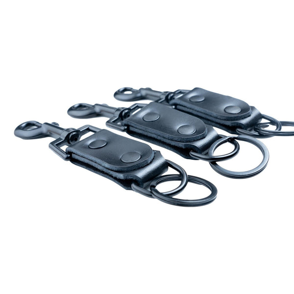 Black Belt Clip Key Holder Utility Clip Black Leather