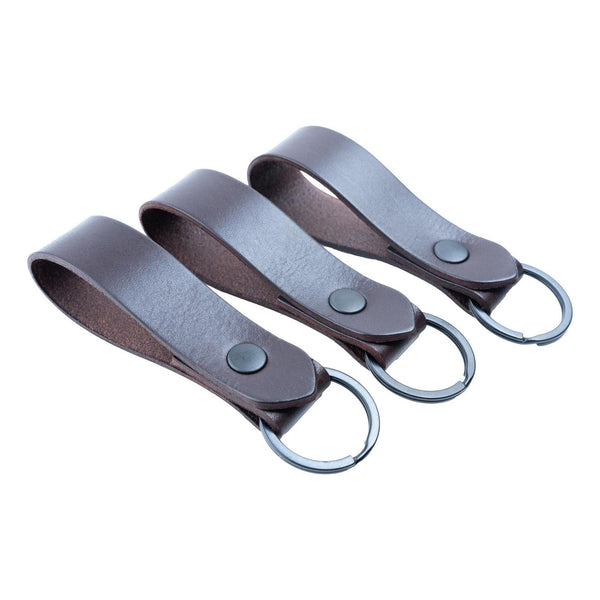 Keyring Classic Dark Brown Vegetable Tanned Leather