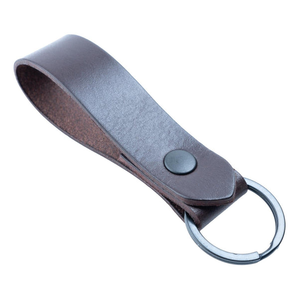 Keyring Classic Dark Brown Vegetable Tanned Leather