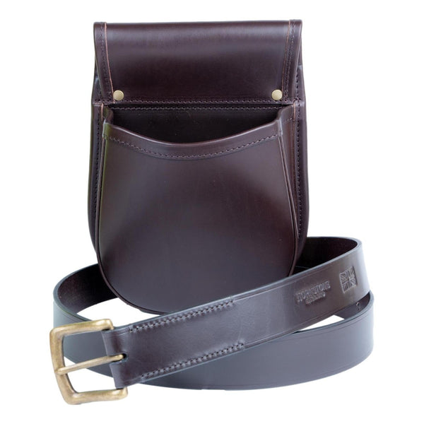 Dark Brown Leather Cartridge Pannier Finest Italian Leather Includes Belt