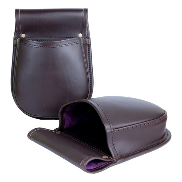 Dark Brown Leather Cartridge Pannier Finest Italian Leather Includes Belt