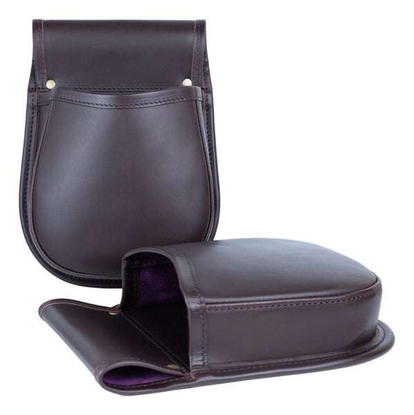 Dark Brown Leather Cartridge Pannier Finest Italian Leather Includes Belt