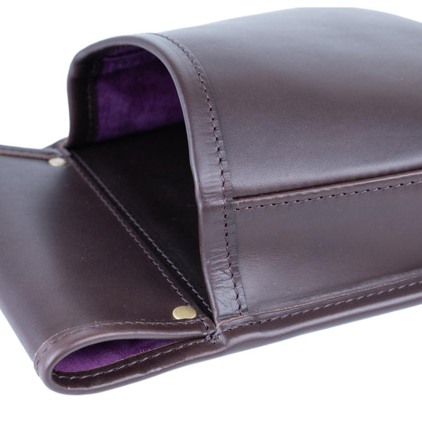 Dark Brown Leather Cartridge Pannier Finest Italian Leather Includes Belt