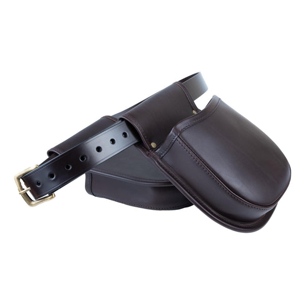 Dark Brown Leather Cartridge Pannier Finest Italian Leather Includes Belt